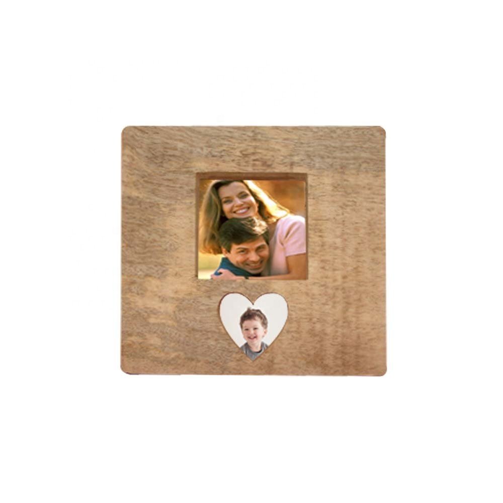 Elegant Design Solid Mango Wood Heart Shape Photo Frame Wooden Decorative Photo Frame Direct Factory Supply at Wholesale Price