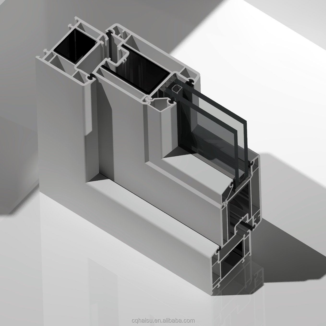 Haisu Manufacturer's Quality UPVC 60mm White Film Casement Extruded PVC Profile Frame for Windows & Doors Building Moulding