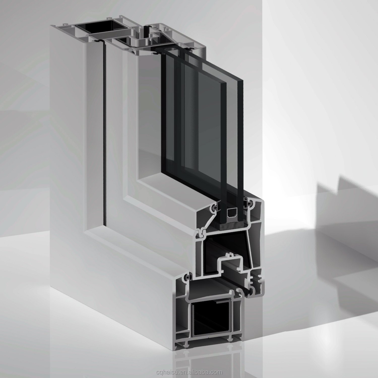 Haisu Manufacturer's Quality UPVC 60mm White Film Casement Extruded PVC Profile Frame for Windows & Doors Building Moulding