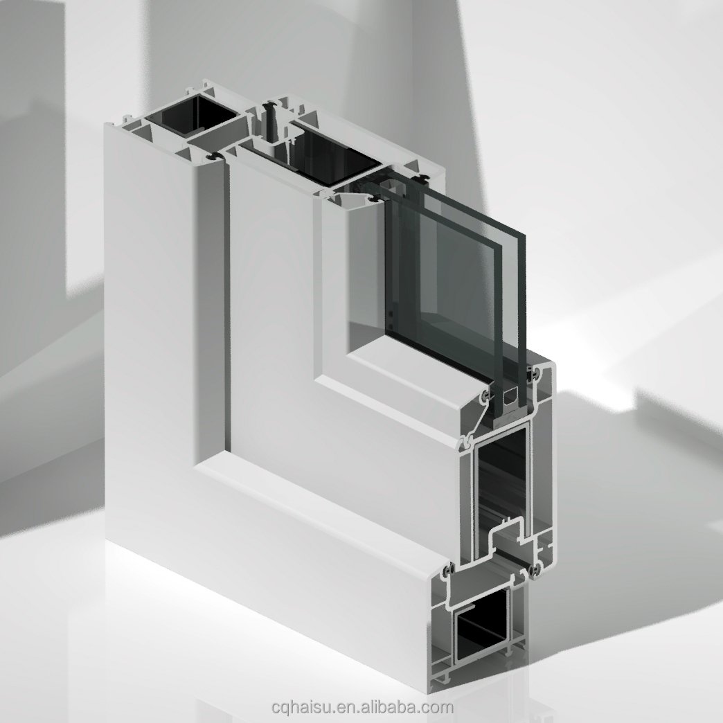 Haisu Manufacturer's Quality UPVC 60mm White Film Casement Extruded PVC Profile Frame for Windows & Doors Building Moulding