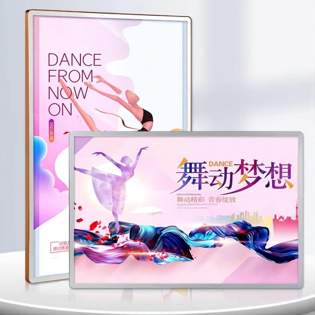Customized Ultra-thin Magnetic Poster Frame Popular Aluminum Alloy Magnetic Frame LED Advertising Magnetic Frame A2 A4 A3 A5 B1