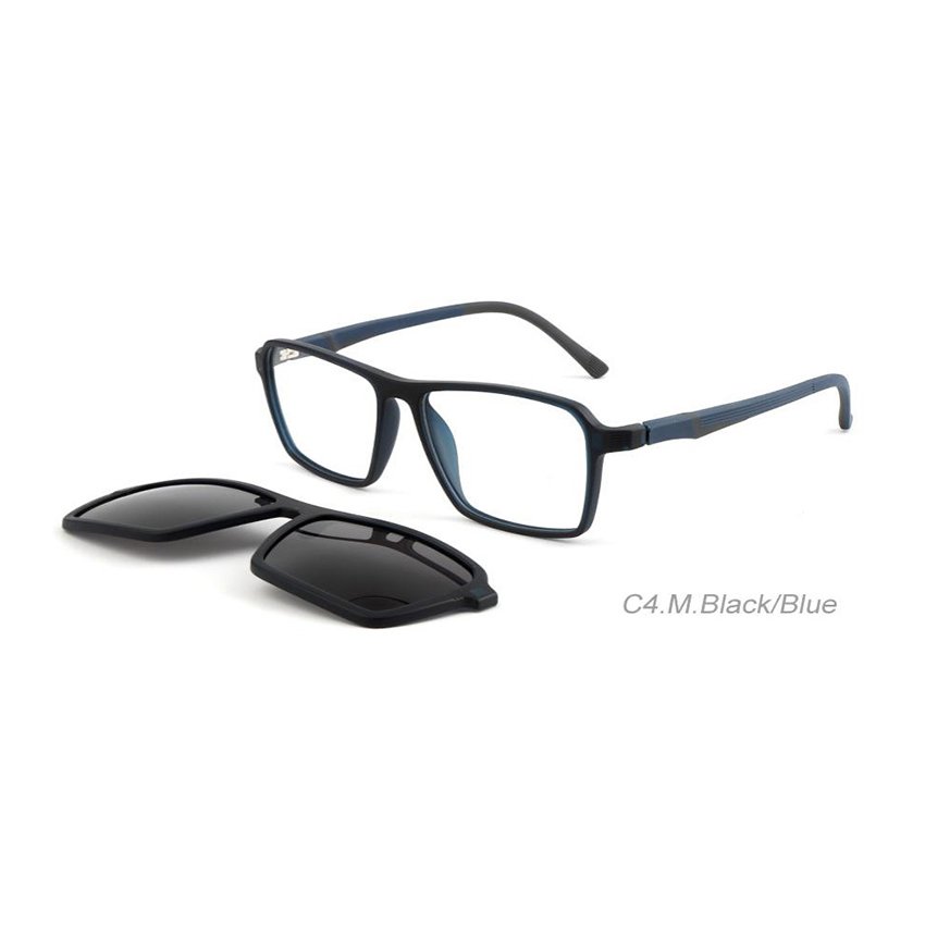 Eyewear 2 In 1 Magnet Eyeglasses Frames Interchangeable Magnetic Clip On Glasses TR90 Polarized Clip-On Sunglasses
