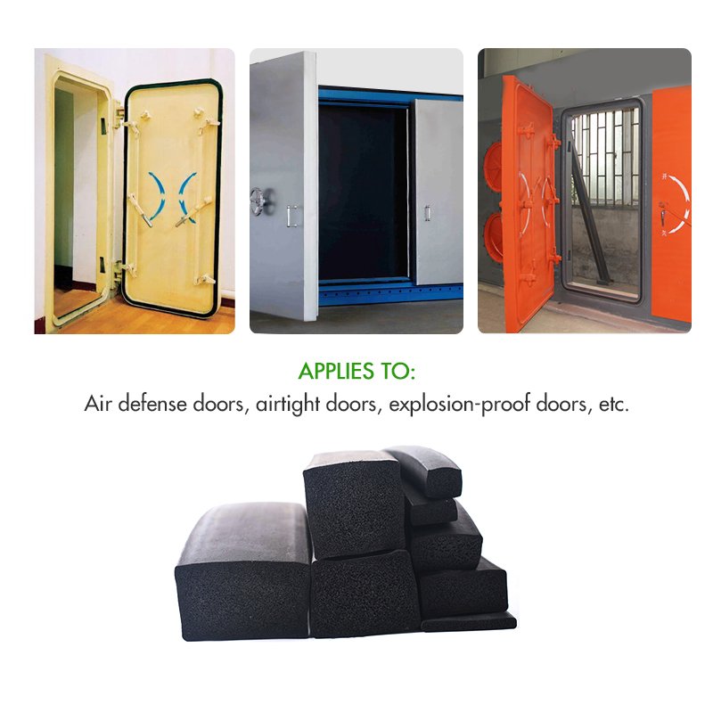 Air-defense door frame seal strip civil air-defense engineering airtight blast watertight door rubber foam sponge strip