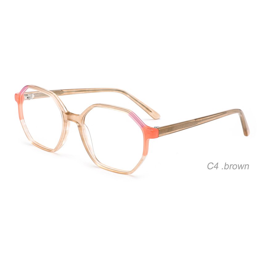 Fashion Designer LM2316 Splicing Irregular Shaped Male And Female Acetate Optical Eyeglass Frame