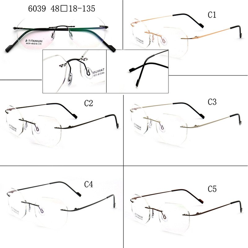 latest memory alloy eyewear metal rimless male glasses spectacles frame optical eyeglasses frames for men