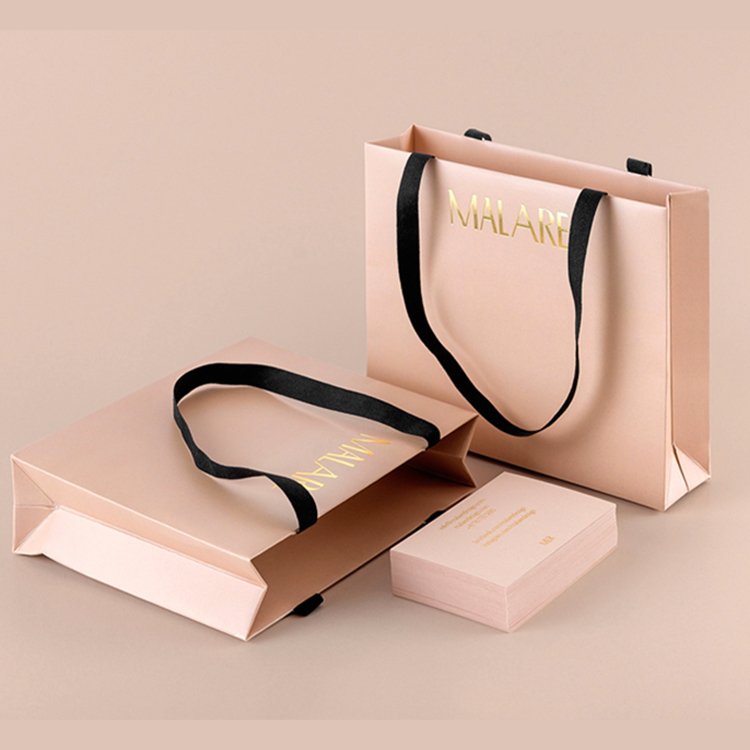 Luxury Gift Shopping Paper Bag With Your Own Logo Custom Colour Printing Matt Paper Bag With Handle