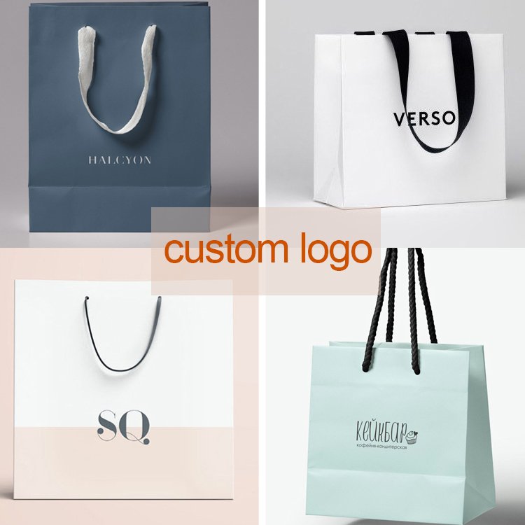 Luxury Gift Shopping Paper Bag With Your Own Logo Custom Colour Printing Matt Paper Bag With Handle