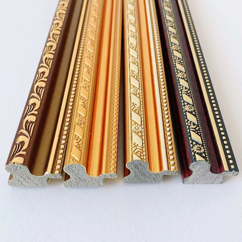 Ornate Wood Oil Painting Photo Frames Handmade Gold Foil Luxurious Picture Frame Moulding