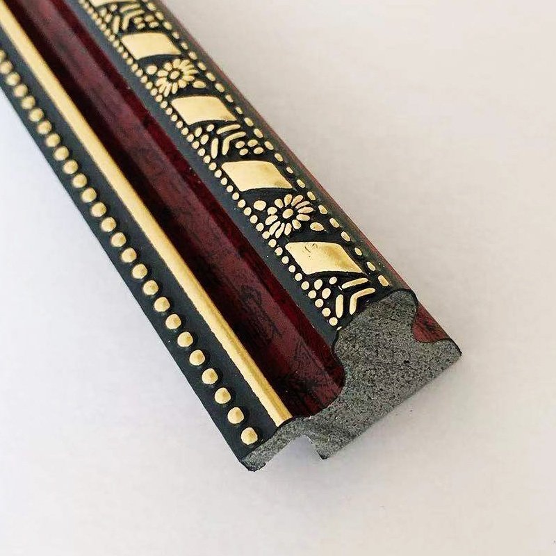 Ornate Wood Oil Painting Photo Frames Handmade Gold Foil Luxurious Picture Frame Moulding