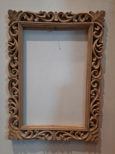 Wall Decorative Natural Wooden Mirror Frame with Multiple Design and Shape and floral Wooden Mirror Frame