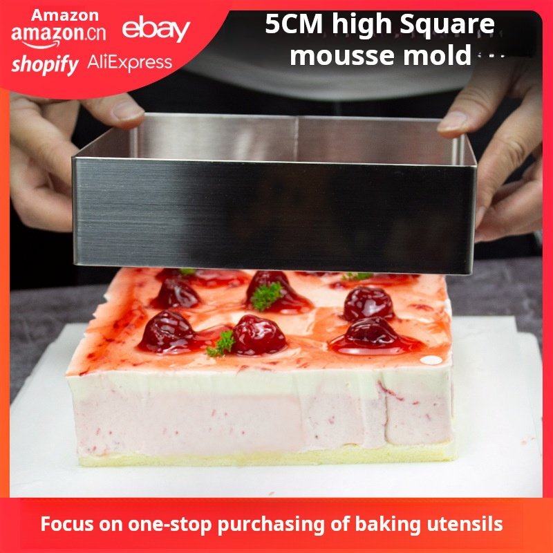 Square Mousse Mold Stainless Steel Cake Ring Mousse Cutter Cake Mold Dessert Ring Pastry Mould Baking Tool