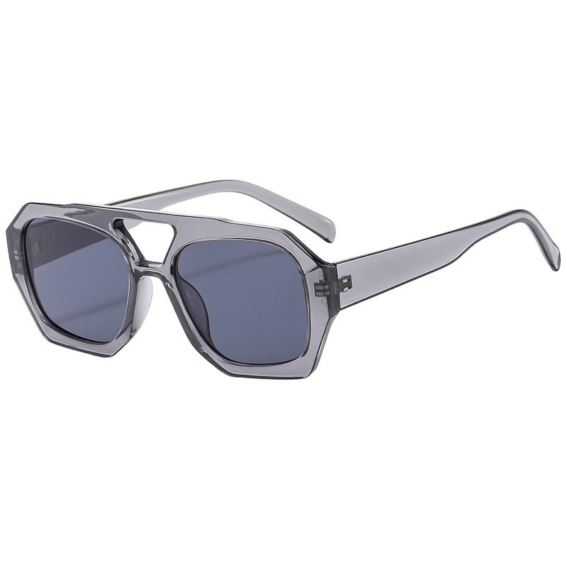 Retro Sunglasses Unisex Fashion Sunglasses Newest Women Irregular Double Bridge Sunglasses 2024