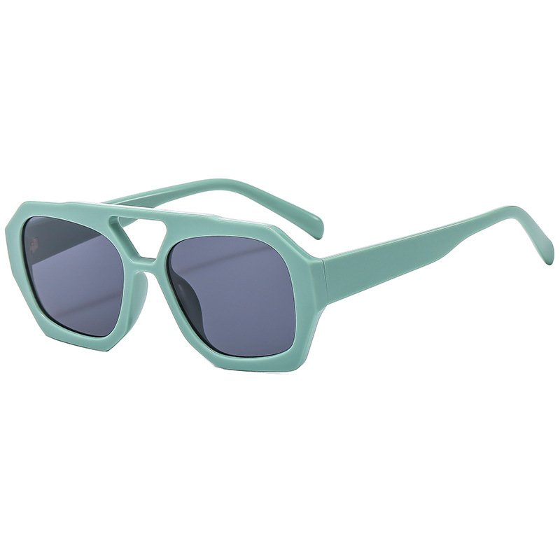 Retro Sunglasses Unisex Fashion Sunglasses Newest Women Irregular Double Bridge Sunglasses 2024
