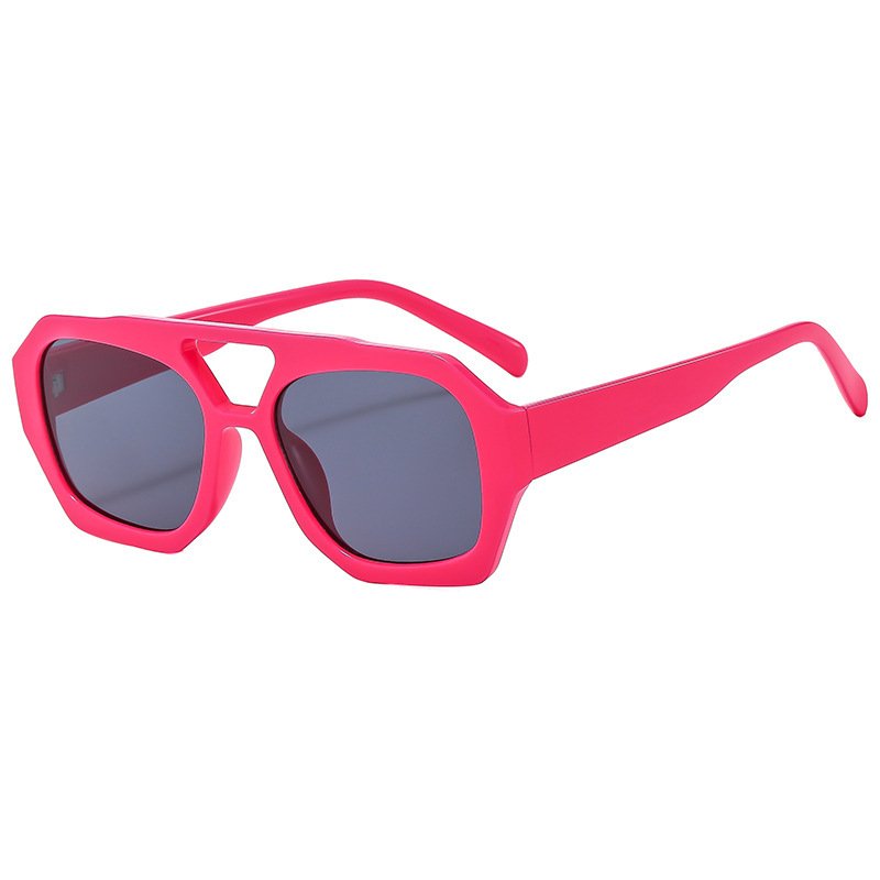 Retro Sunglasses Unisex Fashion Sunglasses Newest Women Irregular Double Bridge Sunglasses 2024