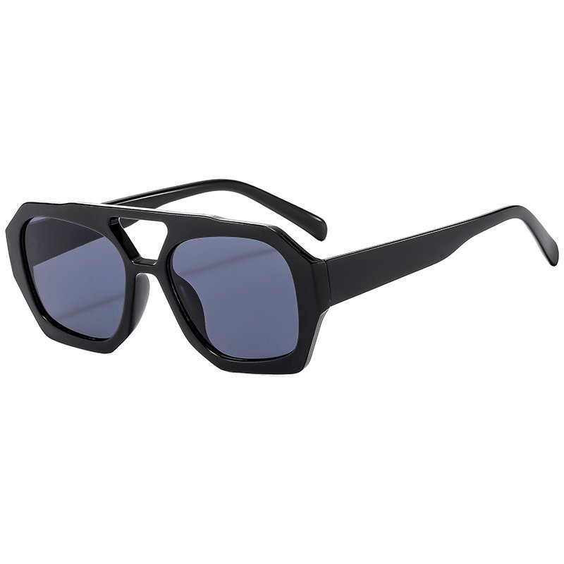 Retro Sunglasses Unisex Fashion Sunglasses Newest Women Irregular Double Bridge Sunglasses 2024