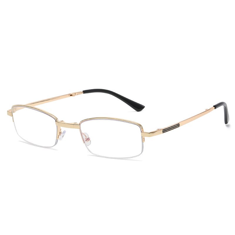 New New Portable Folding Presbyopic Glasses Half Frame Light HD Anti Blue Light Men's Presbyopic Glasses Wholesale