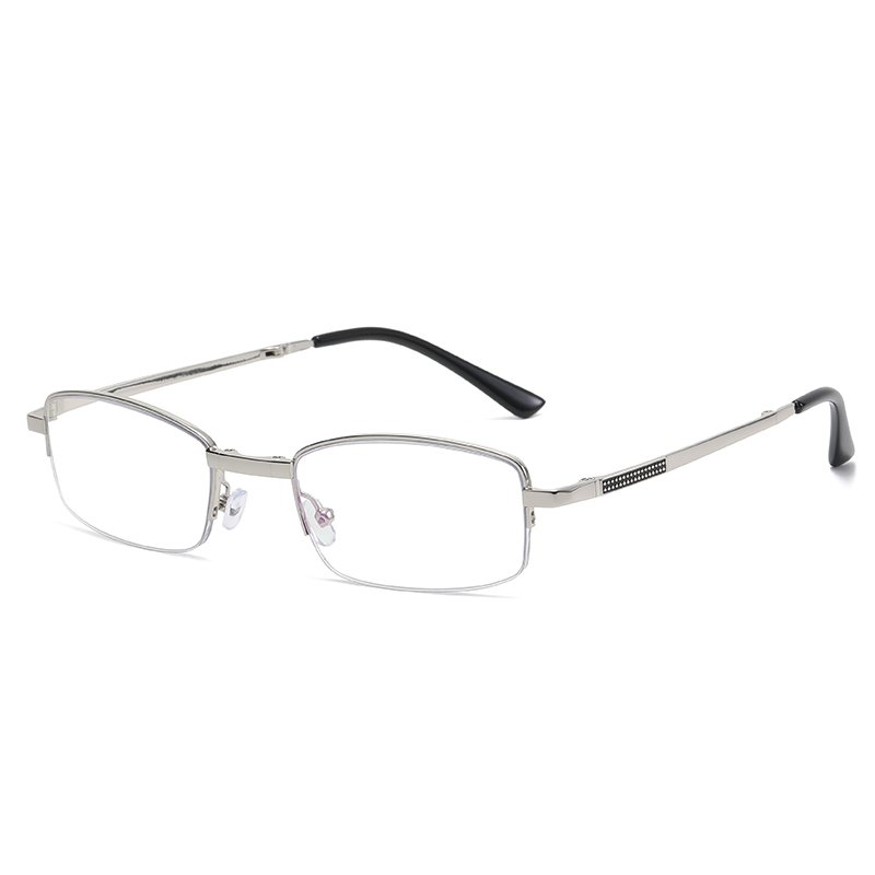 New New Portable Folding Presbyopic Glasses Half Frame Light HD Anti Blue Light Men's Presbyopic Glasses Wholesale