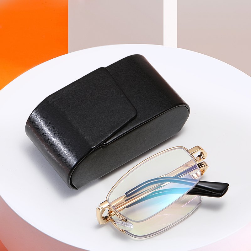 New New Portable Folding Presbyopic Glasses Half Frame Light HD Anti Blue Light Men's Presbyopic Glasses Wholesale
