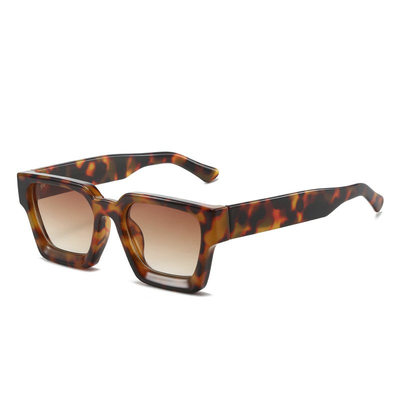New European and American thick frame sunglasses trendy box stylish large frame sunglasses