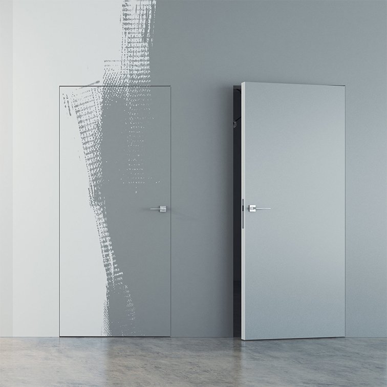 Luxury Frameless Invisible Interior Room Wood Solid Flush Hidden Frame Aluminum Wood Door Hidden Door