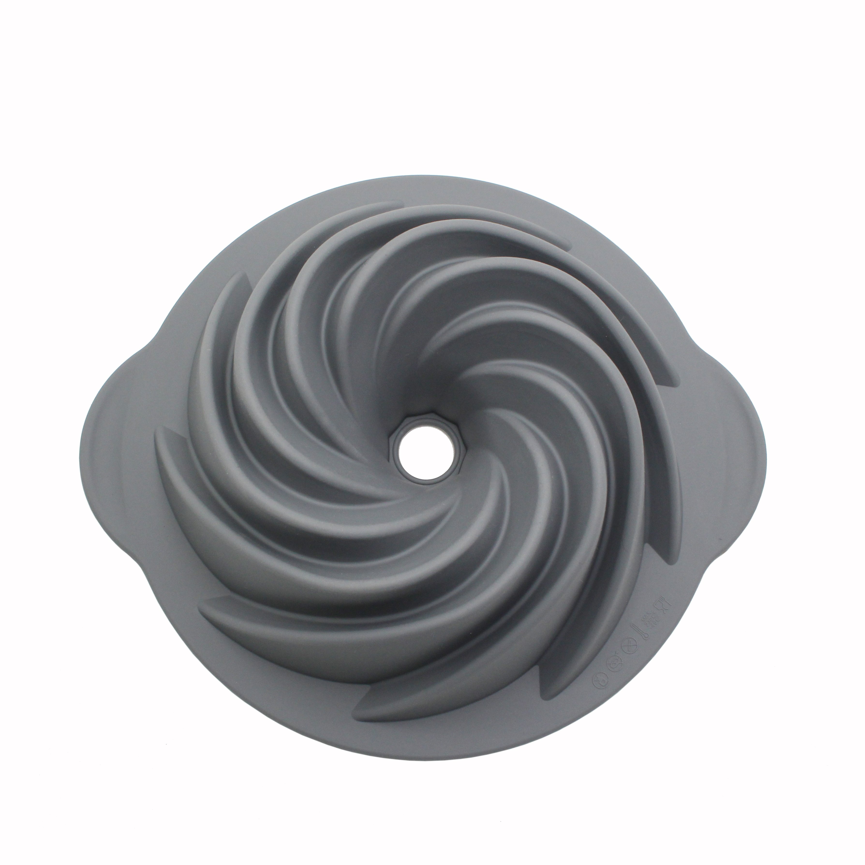 Large Dual-Color Silicone Hard-Frame Cake Tools Moulds Easy to Use Baking Set in New Style Swirl Hollow Tray INS Style Packaging