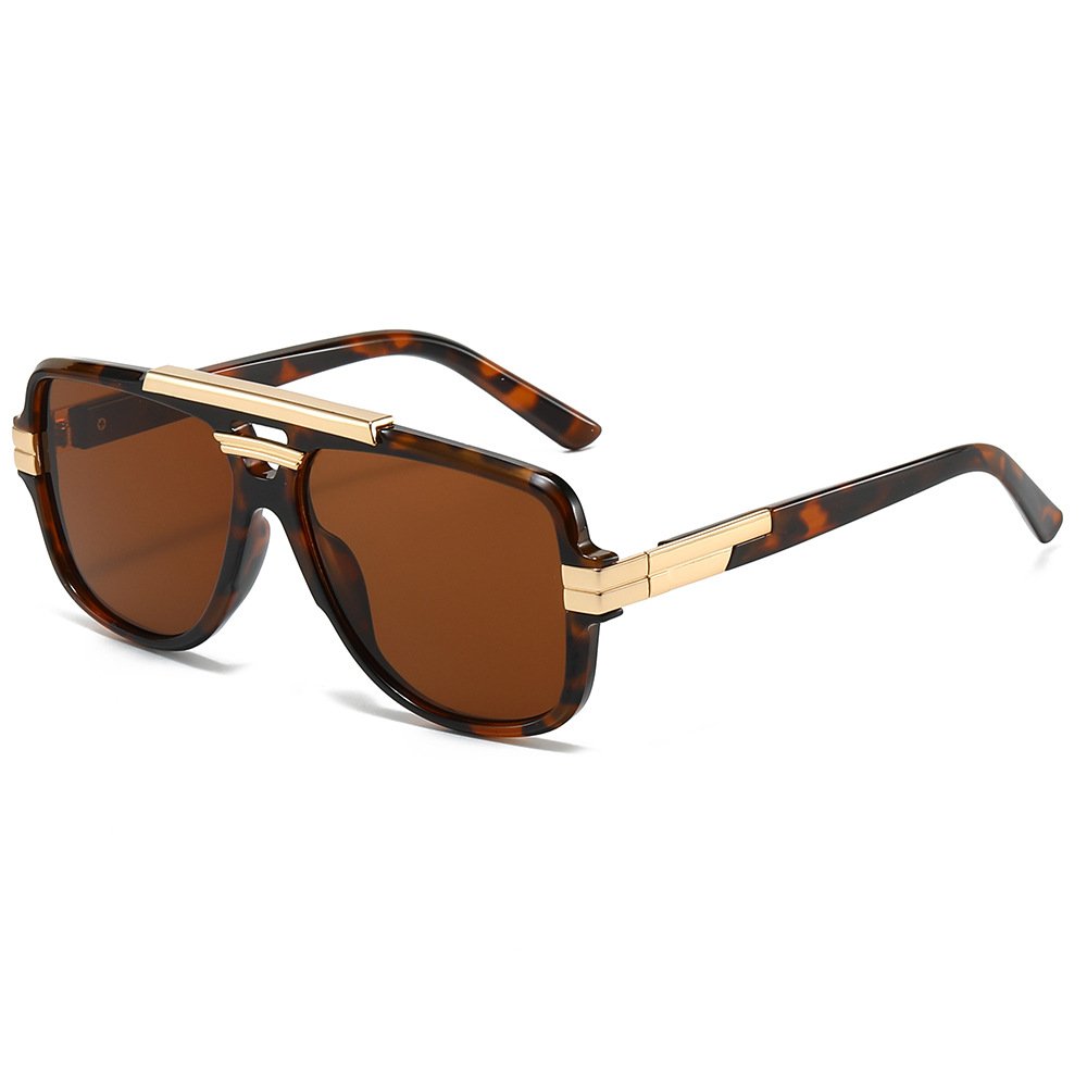 SPARLOO 6936 yellow New Arrival Men's Retro Square Metal Sunglasses European American Trendy Style Cross-Border Red Frame