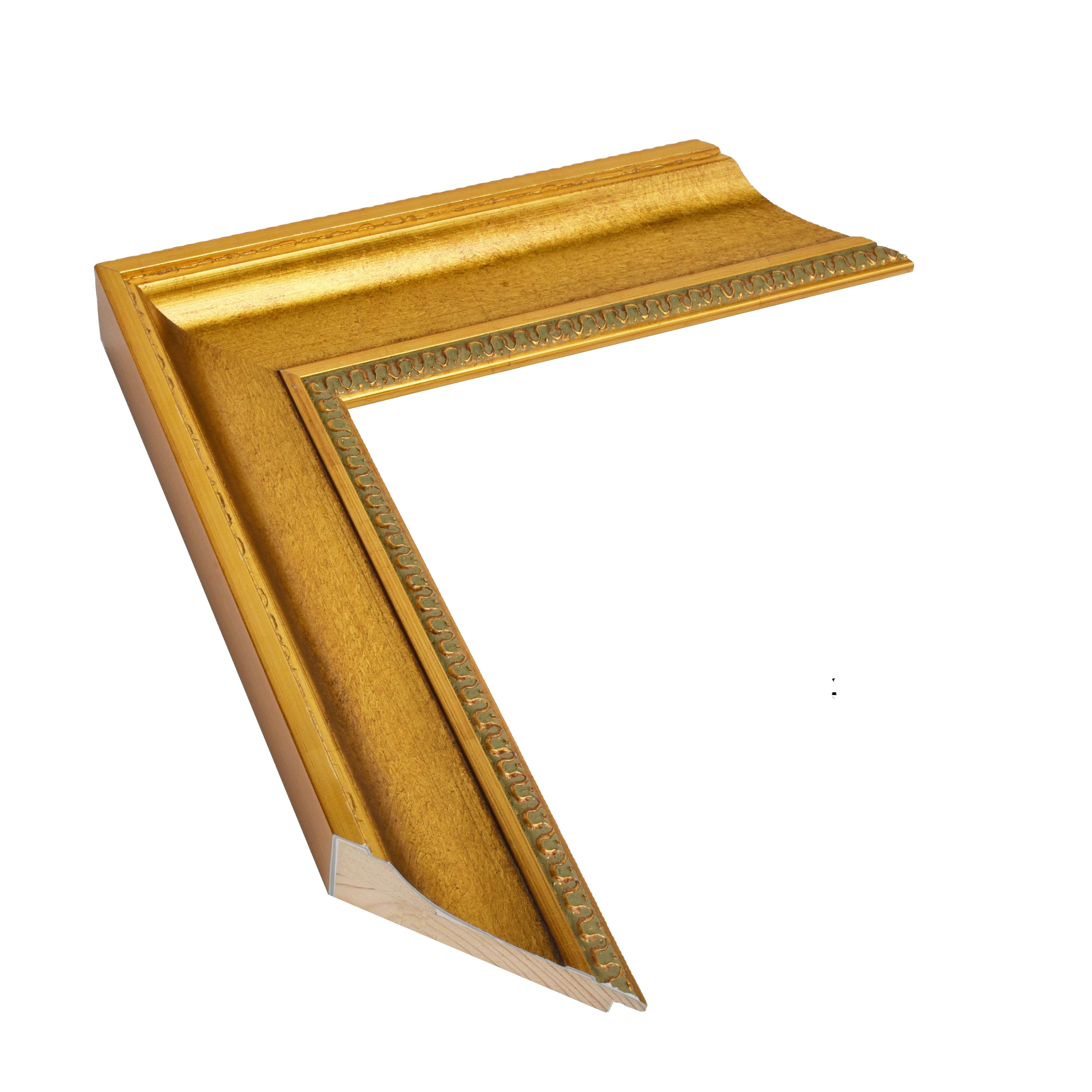 Custom Ornate Gold Vintage Solid Pine Wood Picture Frame Gold Foil Style Wall Photo Painting Mouldings
