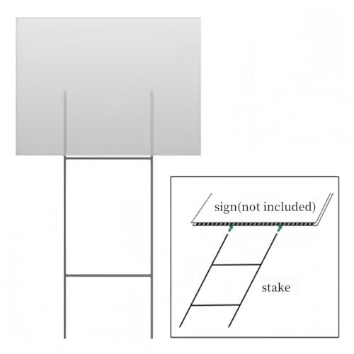 Heavy Duty Metal H-Stakes H Frame Wire Stakes, 17.4'' x 7'' Yard Sign Stake for 4mm Corrugated Signs
