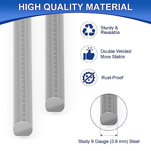 Heavy Duty Metal H-Stakes H Frame Wire Stakes, 17.4'' x 7'' Yard Sign Stake for 4mm Corrugated Signs