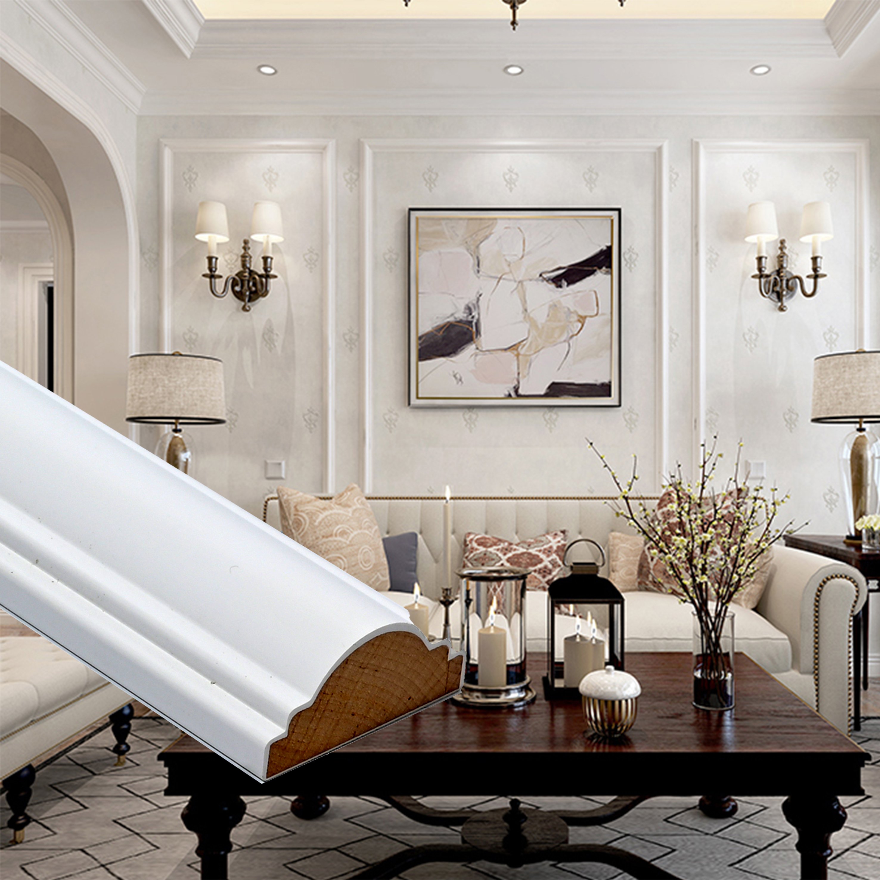 Modern Room Decoration Door And Window Trim Board Moulding Wood Frame Moulding Wall Trim