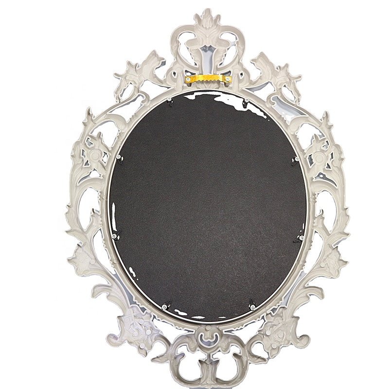 Modern Vintage Decorative Wall Mirror Gold Plastic Crown Frame Antique Princess Style Bedroom Living Room Glass Home Use