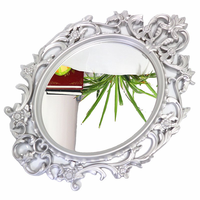 Modern Vintage Decorative Wall Mirror Gold Plastic Crown Frame Antique Princess Style Bedroom Living Room Glass Home Use