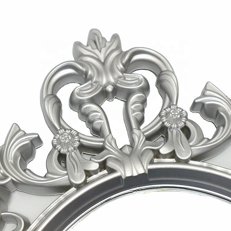 Modern Vintage Decorative Wall Mirror Gold Plastic Crown Frame Antique Princess Style Bedroom Living Room Glass Home Use
