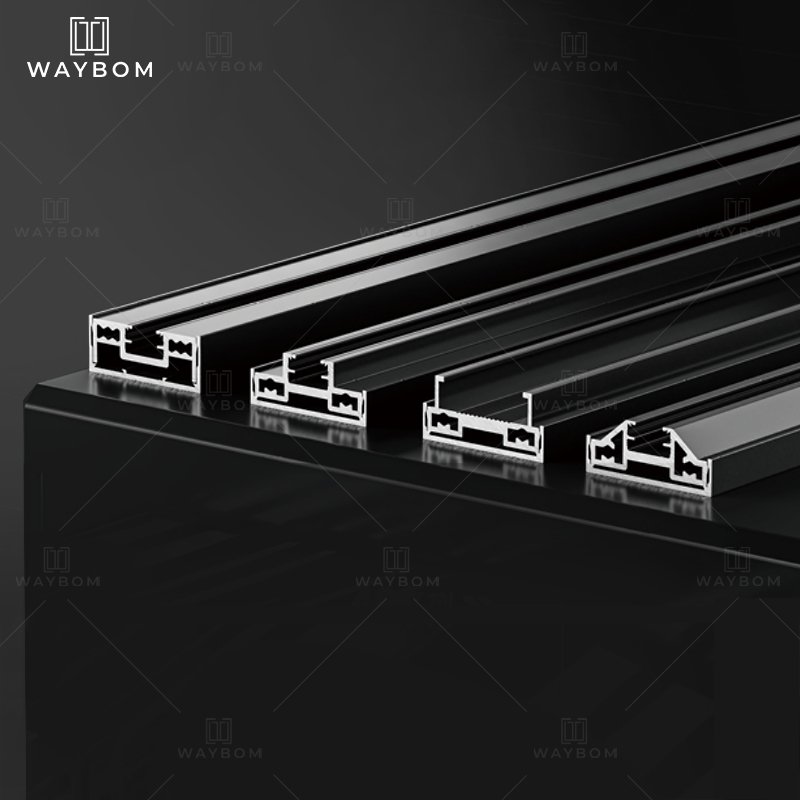 Waybom 6 panels synchronized sliding glass door aluminum hidden sliding doors 8mm glass custom door frame moulding