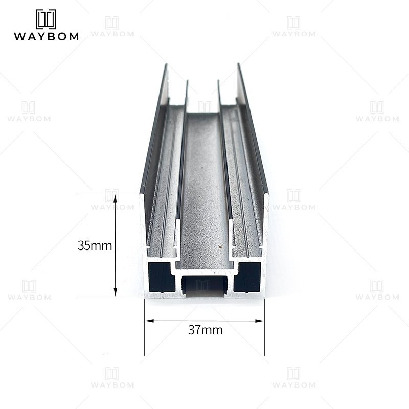 Waybom 6 panels synchronized sliding glass door aluminum hidden sliding doors 8mm glass custom door frame moulding
