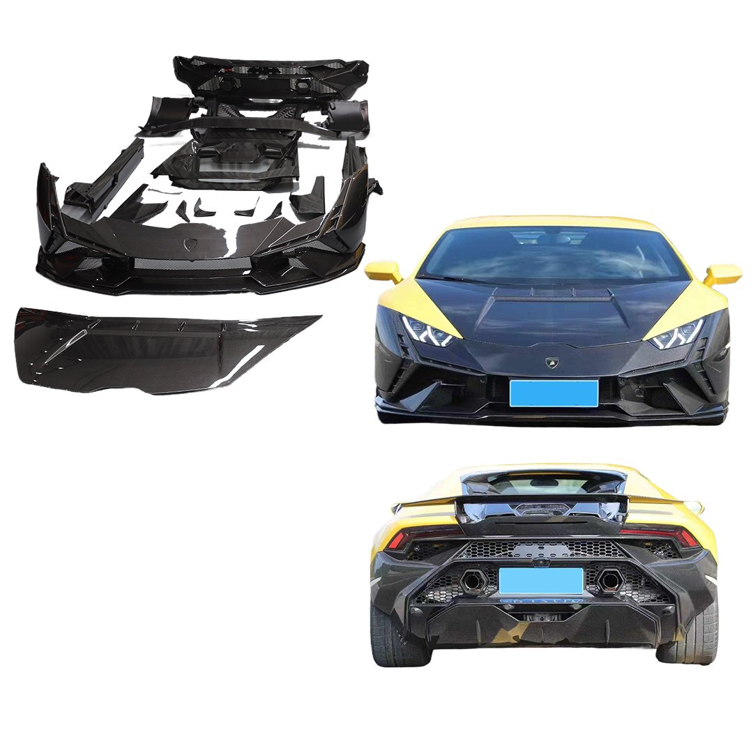 Runde Newest Arrival Full Visial Dry Carbon Fiber Body Kit For Lamborghini Huracan LP580 LP610 Tecnica Steel Mould Facelift Kit