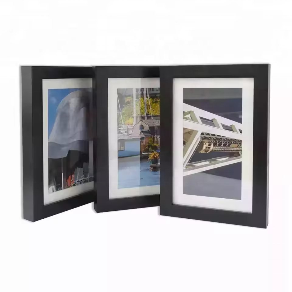 Hot Sale 2030 Modern 2x3cm Moulding Custom Size A4 A2 A3 Simple Black White Solid Pine Wood Frames