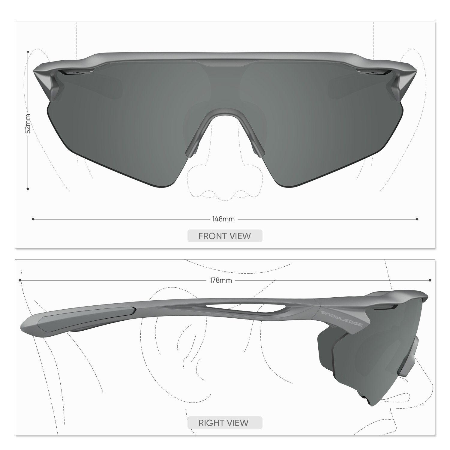 HUBO 502 Polarized Sports Sunglasses With 5 Interchangeable Lens for Men Women Cycling Running Driving Fishing Glasses
