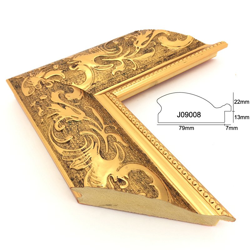 Hualun Guanse Picture Frame Mirror Gold Moulding Manufacturer Wholesale PS Polystyrene Free Sample Manufacture Plastic Luxury