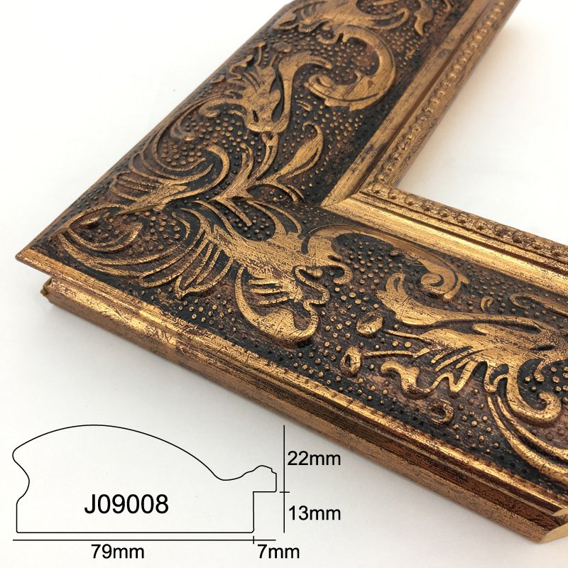 Hualun Guanse Picture Frame Mirror Gold Moulding Manufacturer Wholesale PS Polystyrene Free Sample Manufacture Plastic Luxury