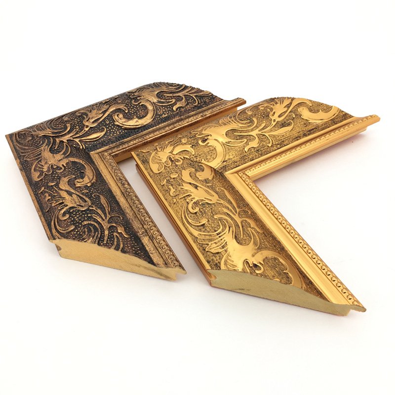 Hualun Guanse Picture Frame Mirror Gold Moulding Manufacturer Wholesale PS Polystyrene Free Sample Manufacture Plastic Luxury