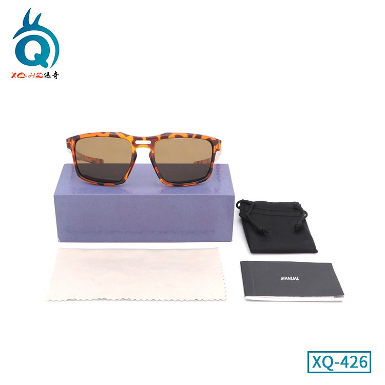 XUNQI full frame demi color designer festival glasses polarized square sunglasses men women