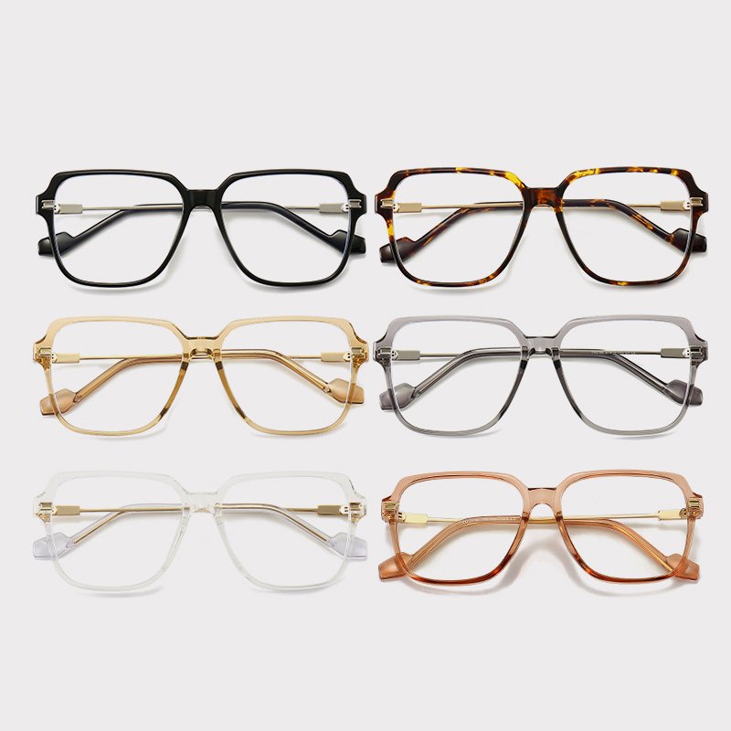 XUEDIAO 2196 Fashion Large Square Frame Optical Glasses TR90 Metal Eyewear Prescription Spectacle Blue Light Blocking Eyeglasses