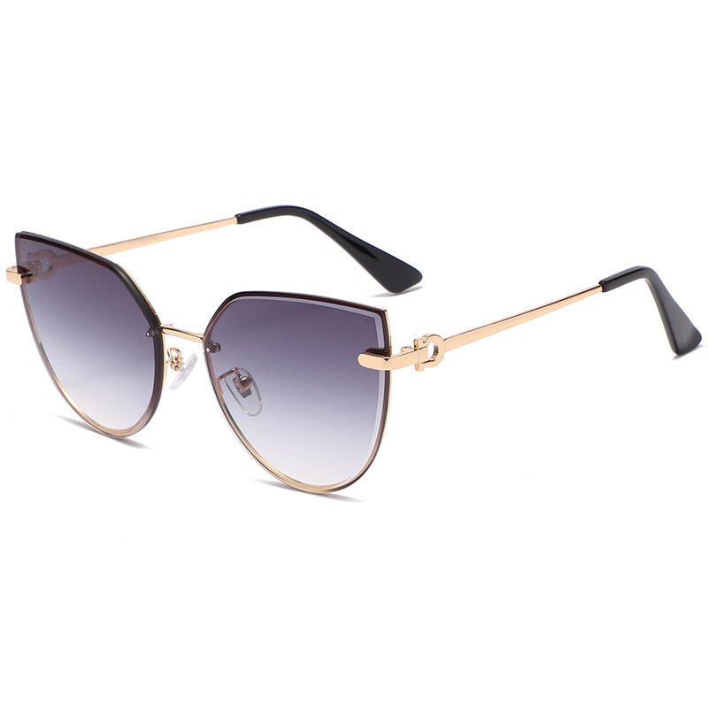 Big frame personalized butterfly gradient sun glasses female metal fashion hot sale trendy shades Sunglasses for ladies
