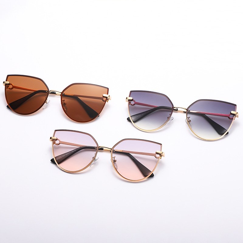 Big frame personalized butterfly gradient sun glasses female metal fashion hot sale trendy shades Sunglasses for ladies
