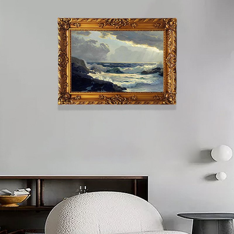 Custom Ornate Gold Wood Photo Frame Vintage Solid Wooden Frame Wall Photo Painting Moulding Antique Wood Frames For Pictures