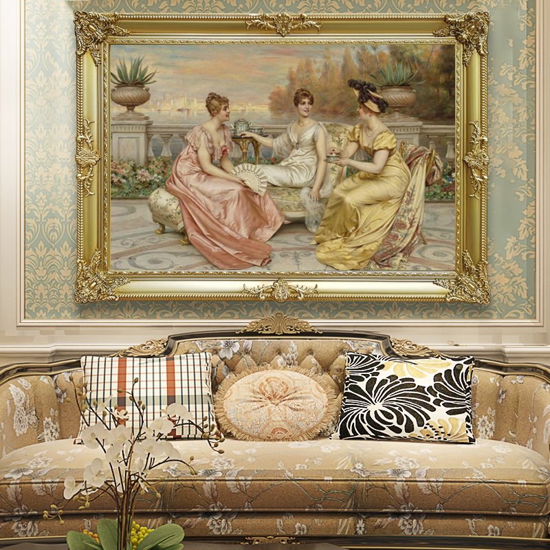 Custom Ornate Gold Wood Photo Frame Vintage Solid Wooden Frame Wall Photo Painting Moulding Antique Wood Frames For Pictures