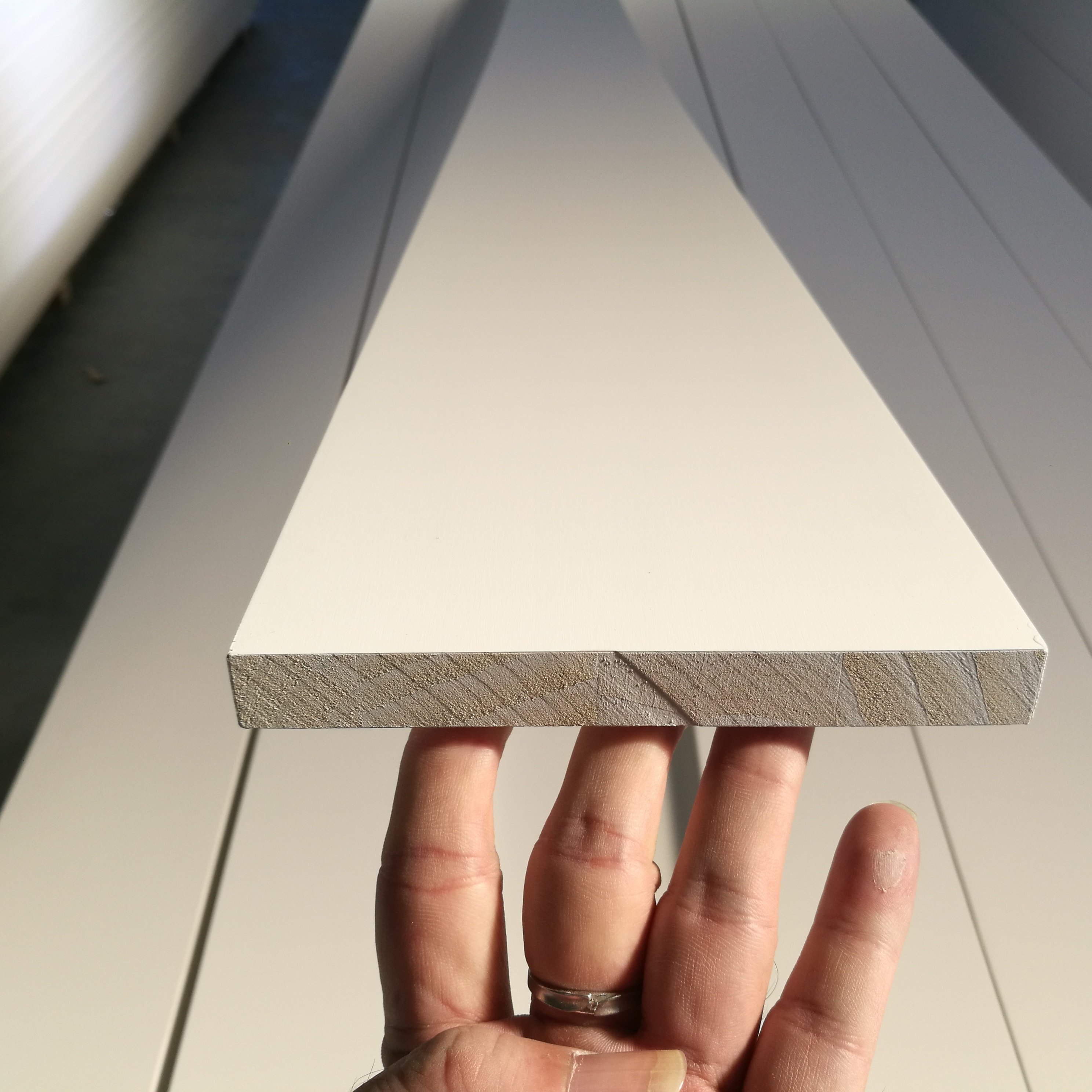 White Primed Finger Joint Pine Wood Trim Baseboard S 4 S 1X6