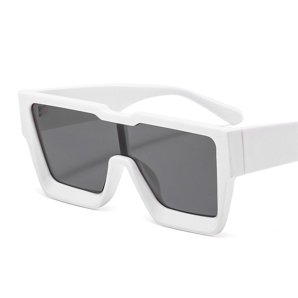 One Piece Lens Fashion Unisex Custom Sunglasses Logo Thick Frame Fashion Men Designer Square Sunglasses With Dark Lenses