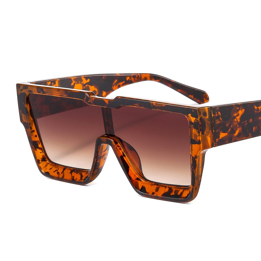 One Piece Lens Fashion Unisex Custom Sunglasses Logo Thick Frame Fashion Men Designer Square Sunglasses With Dark Lenses